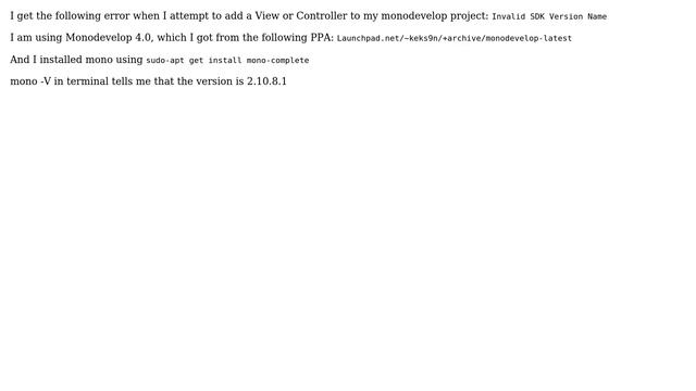 Ubuntu: Error When Creating a View or Controller in Monodevelop смотреть онлайн