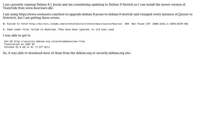 Unix & Linux: What mirror does Linode use for their stretch repository? смотреть онлайн