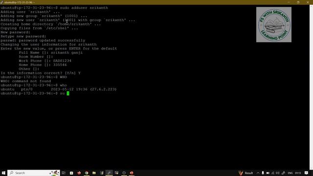 Creating user in linux | whoami | finger | who |COMPLETE LINUX | LINUX for Beginners |FSwithSRIKANT смотреть онлайн