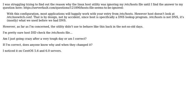 Since when the linux host utility ignores /etc/hosts? смотреть онлайн