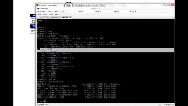 ipv6 to 4 tunnel in Cisco router смотреть онлайн