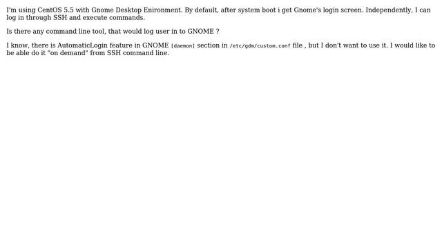 How to log user in to Gnome Desktop from remote ssh terminal? смотреть онлайн