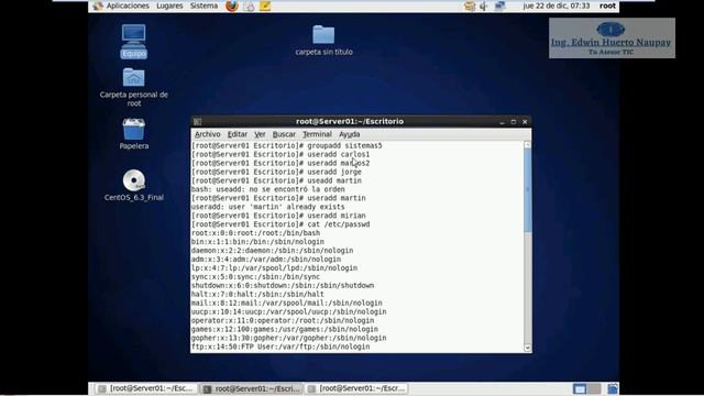 4).- Explicación del comando cat ,tail,groupadd, useradd en la terminal de centos-linux смотреть онлайн