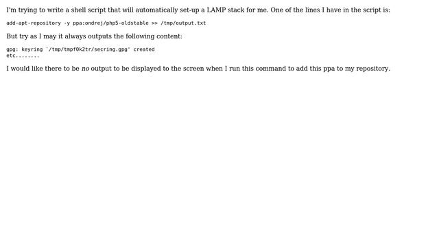 Remove output from add-apt-repository смотреть онлайн