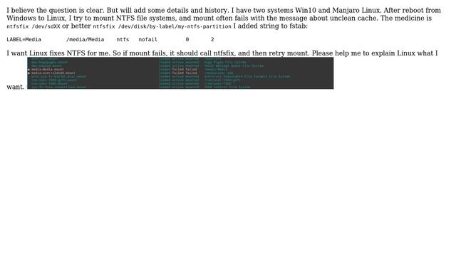 How to run script on fstab mount failed and try once more? Like handle exception? смотреть онлайн