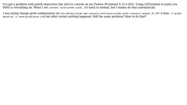 Polish fonts aren't working in console Fedora 20 смотреть онлайн
