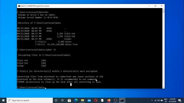 One CMD Command to Encrypt/Decrypt the file and folder on NTFS partitions in Windows смотреть онлайн