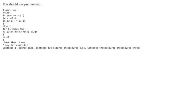 How to do a sed substitution (s///g) based on a list? I need to swap multiple words, with other... смотреть онлайн