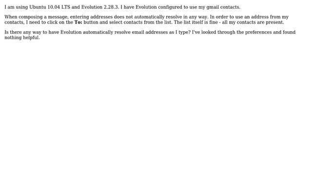Ubuntu: Evolution Contacts not Auto-populating смотреть онлайн