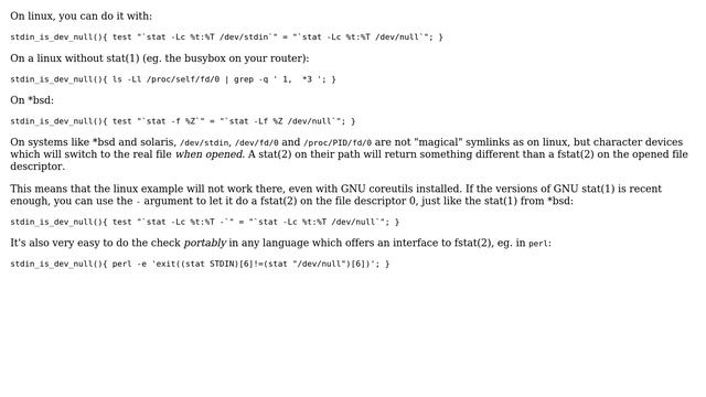 How to check if stdin is /dev/null from the shell? (3 Solutions!!) смотреть онлайн