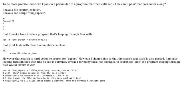 Unix & Linux: How can I pass in a parameter to sed? смотреть онлайн