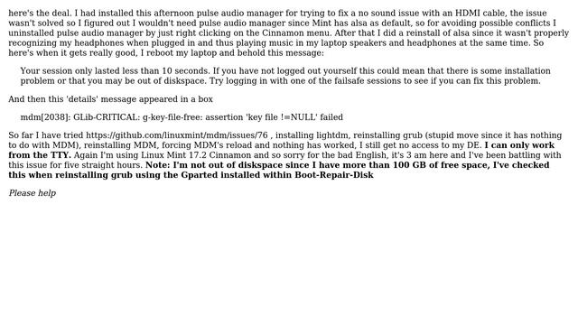Unix & Linux: xsession-errors on linux mint 17.2. No solutions found from similar questions смотреть онлайн