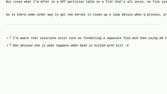 Unix: Can loop devices be automatically cleaned up when a process exits? смотреть онлайн