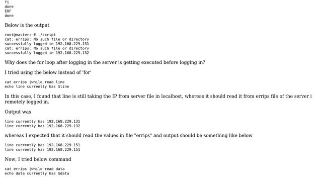 Unix & Linux: reading file using for, while - behavior смотреть онлайн