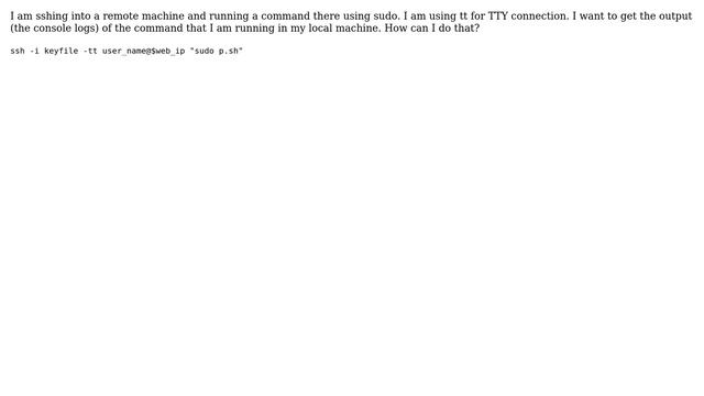 Unix & Linux: Logs of the command running in the remote machine using ssh смотреть онлайн