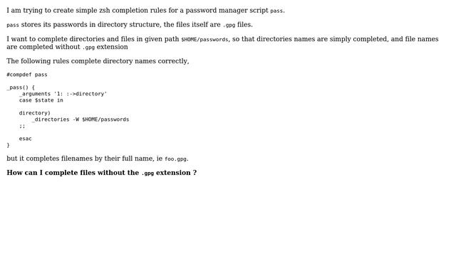 Unix & Linux: zsh completion rules - remove file extension from completion result смотреть онлайн
