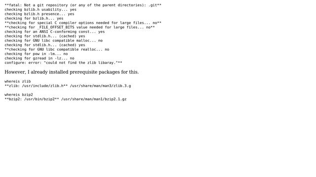 Unix & Linux: configure: error: "could not find the zlib libaray." in Bash смотреть онлайн