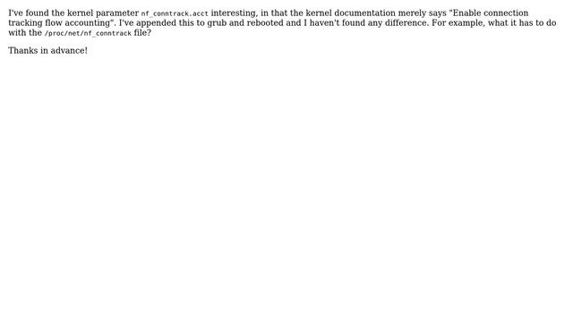 What does nf_conntrack.acct really do? смотреть онлайн
