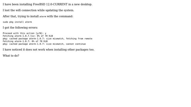 Not able to install any FreeBSD package смотреть онлайн