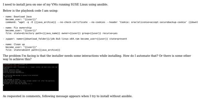 Unix & Linux: How do I install jdk on SUSE Linux with ansible? смотреть онлайн