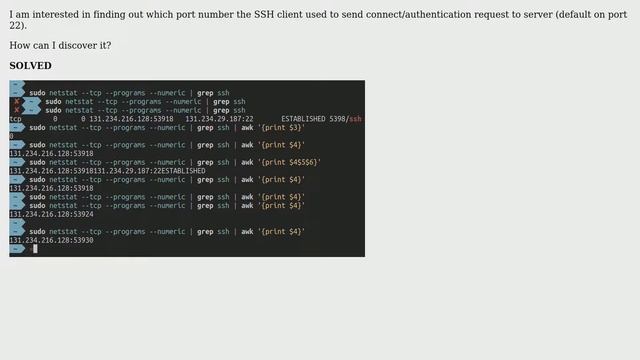 Unix & Linux: Find Which Port Does SSH Client Used to Send Connection Request смотреть онлайн