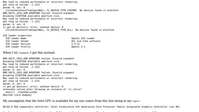 Unix & Linux: Beignet fails on a machine with Intel GPU and an NVIDIA graphics card смотреть онлайн