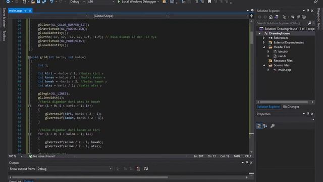 Workshop Grafika Komputer - Simple program creating Grids and Home with OpenGL GLEW/GLFW library смотреть онлайн