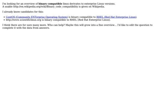 List of binary compatible Linux derivates смотреть онлайн