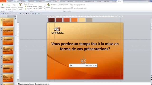 PowerPoint 2010-Insérer un fichier audio смотреть онлайн