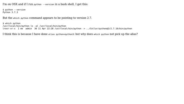 Unix & Linux: Why is `which ＜command＞` not picking up aliases? смотреть онлайн