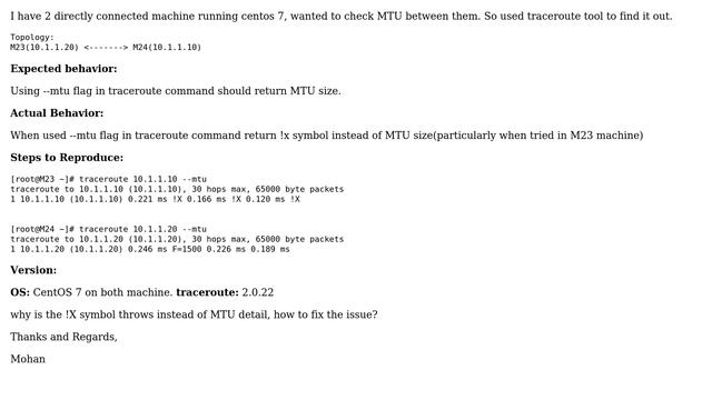 Traceroute return !x as MTU size смотреть онлайн