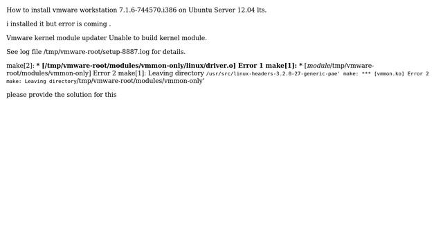 Ubuntu: Vmware installation over ubuntu sever 12.04 lts смотреть онлайн