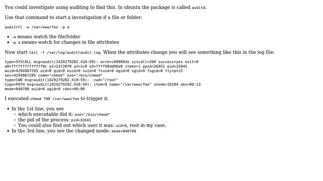 Unix & Linux: How to investigate what is modifying a directories permission on Linux? смотреть онлайн