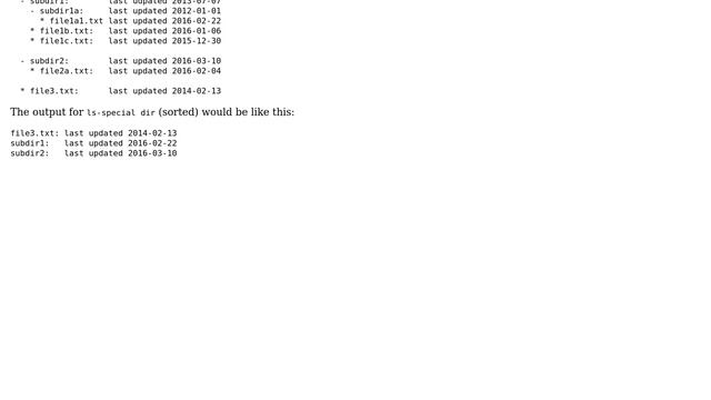 ls: show date of last updated file in directory tree, for each directory/file in list смотреть онлайн