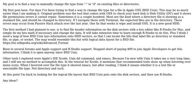Change existing file type from standard file "-" to directory "d" as shown with Unix ls -l смотреть онлайн