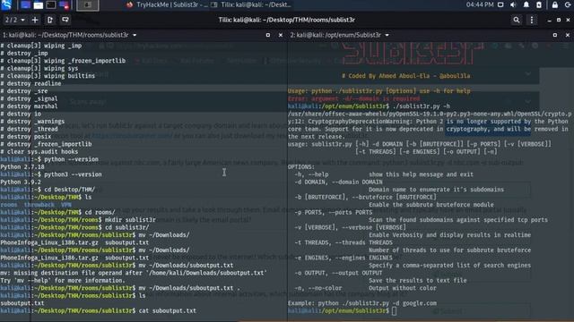 Sublist3r - Intro to subdomain Enumeration #TryHackMe смотреть онлайн