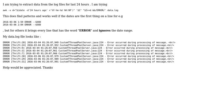 Unix & Linux: UNIX AWK : Get Logs from 24 Hours смотреть онлайн