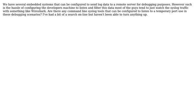 Are there any command line syslog listeners for Linux? смотреть онлайн