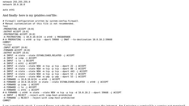 Ubuntu 11.10 firewall/gateway - no client internet access смотреть онлайн