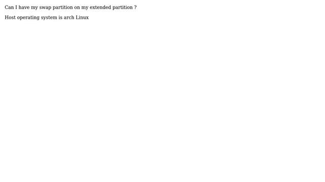 Unix & Linux: swap partition on extended partition? смотреть онлайн