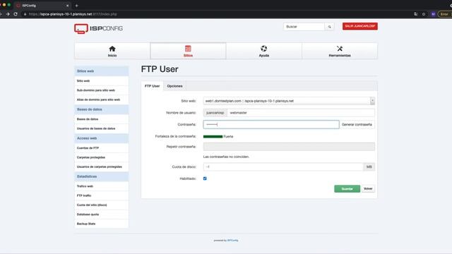 Cómo crear un usuario FTP en ISPConfig смотреть онлайн