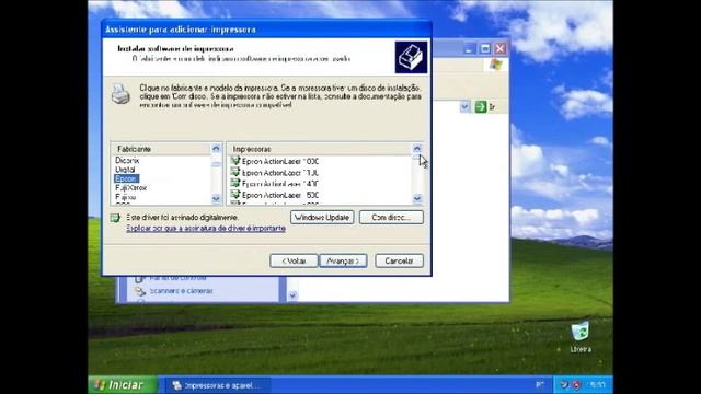Configuração da impressora no Windows XP смотреть онлайн