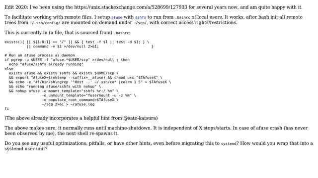 Integration of afuse user-level automounter with sshfs as a systemd service spawned from login... смотреть онлайн