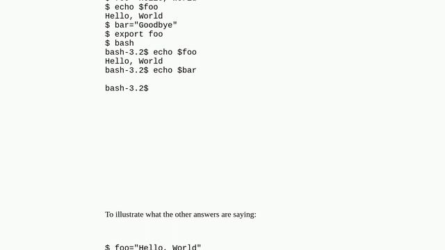 Defining a variable with or without export смотреть онлайн