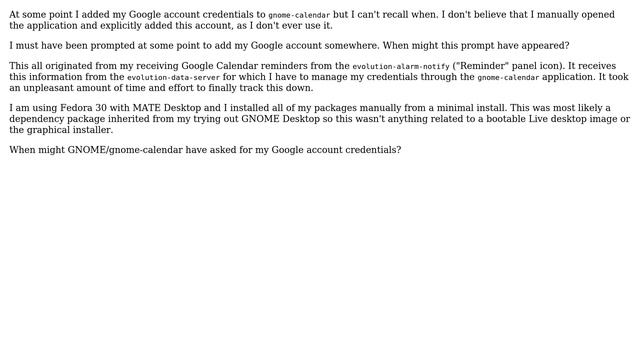 Unix & Linux: When did GNOME/gnome-calendar ask for my Google account credentials? смотреть онлайн