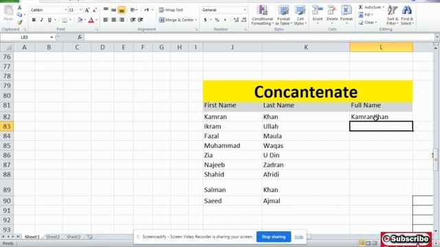 How To Calculate "CONCATENATE" Formula In MS Excel. CONCATENATE Formilula kes tarah Kam karta hai. смотреть онлайн