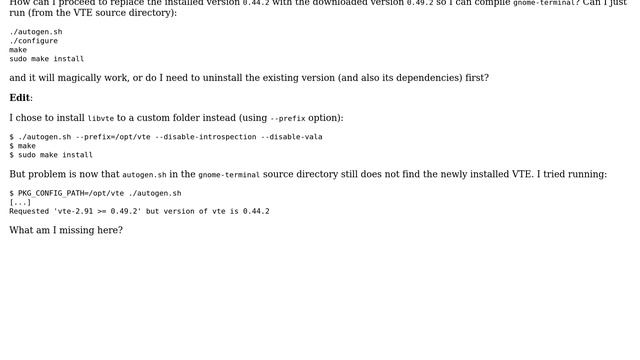 Upgrade Ubuntu package from source tarball. Example: gnome-terminal and VTE смотреть онлайн
