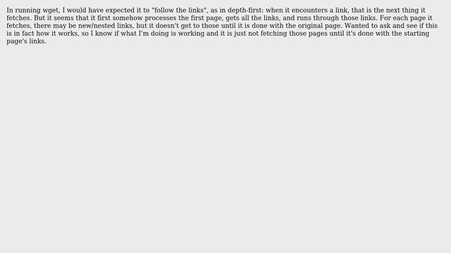 Unix & Linux: If wget follows breadth-first or depth-first смотреть онлайн