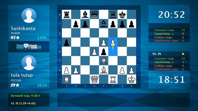 Chess Game Analysis: tula tulap - Sashikanta : 1-0 (By ChessFriends.com) смотреть онлайн