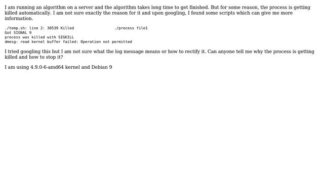Unix & Linux: Process getting killed by SIGKILL смотреть онлайн